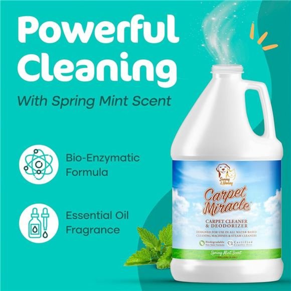 Carpet Cleaner Shampoo Solution for Machine Use, Deep Stain Remover and Odor - Picture 2 of 7